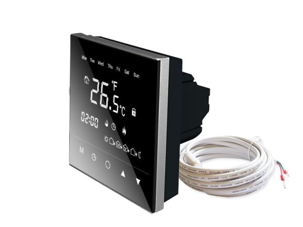 Black Large Touch Screen Thermostat Floor Heating System OEM / ODM