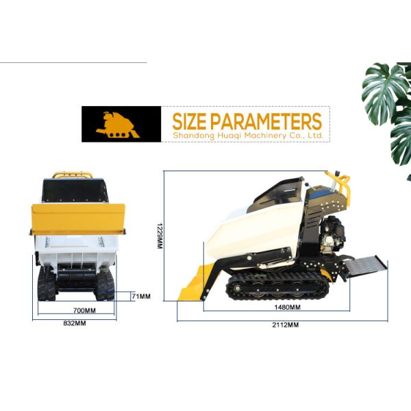 Масса транспортировки 360 кг YANMAR Двигатель мини-транспортер 800 кг Бензиновый следовой демпер