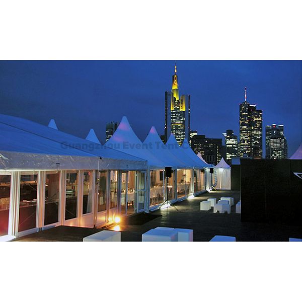 Pagoda Luxury Pop Up Marquee Tent Pagoda Style White For Family Camping