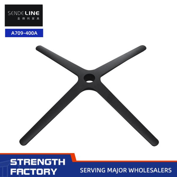 Silla de oficina de base de aluminio de aleación de 800 mm negro mate de 4 estrellas, silla de oficina profesional Base de metal