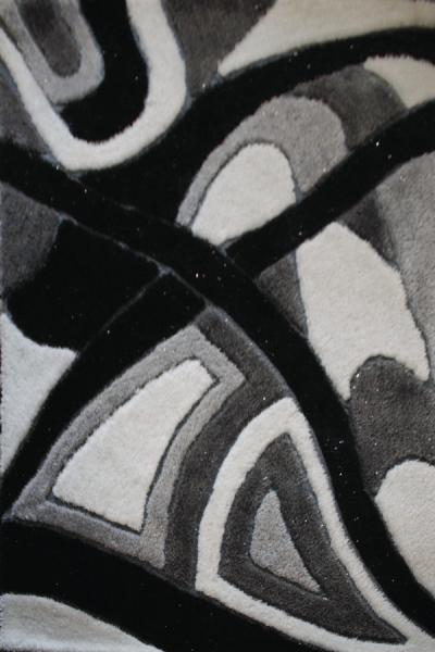 Modern Handtufted Acrylic Carpet Black and White Grey Rug Wall to Wall Carpet