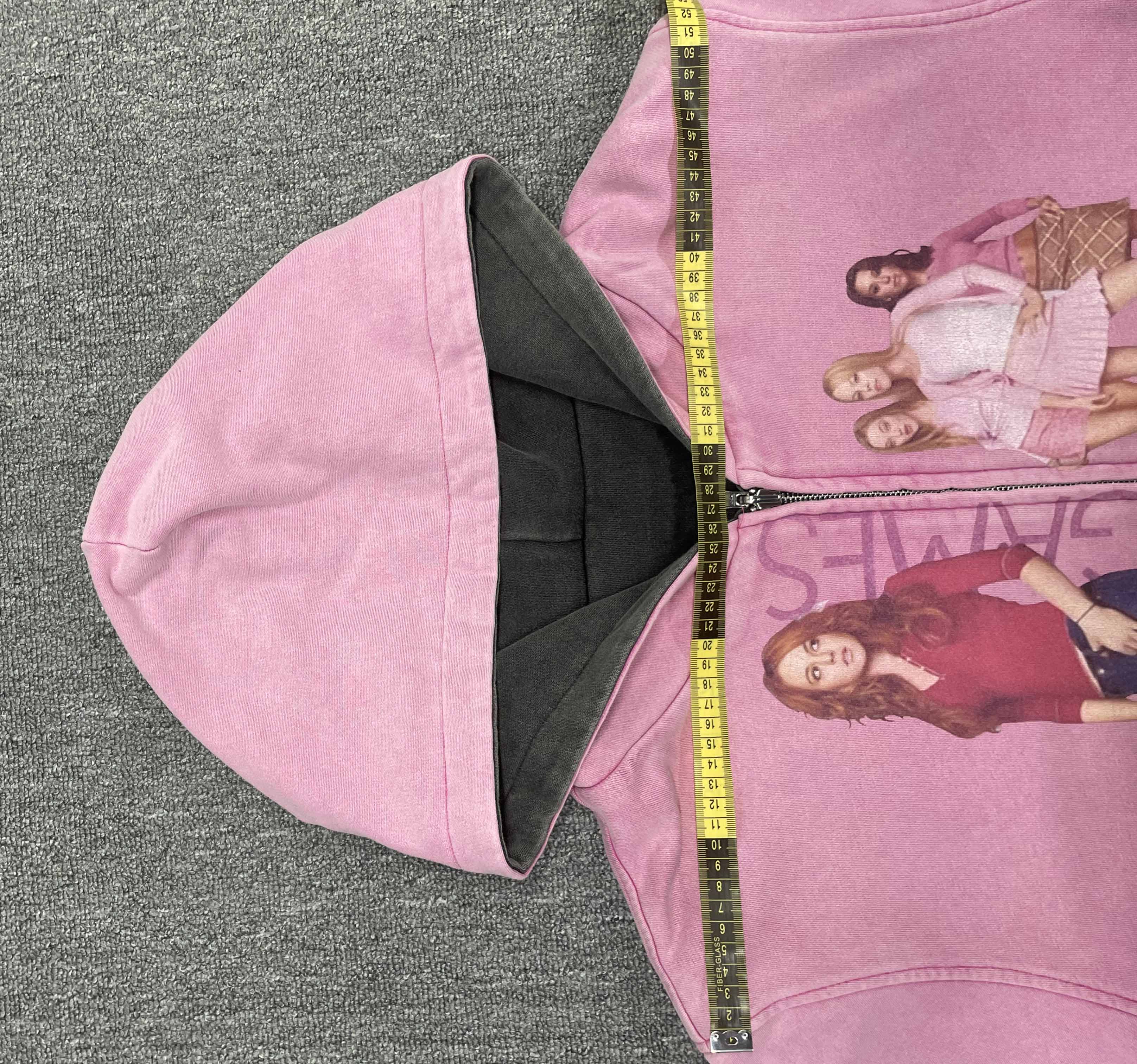 OEM Custom Vintage Double Sided Hoodie Acid Wash Screen Print Distressed Boxy Reversible Heavyweight 480Gsm Zipper Men's Hoodies