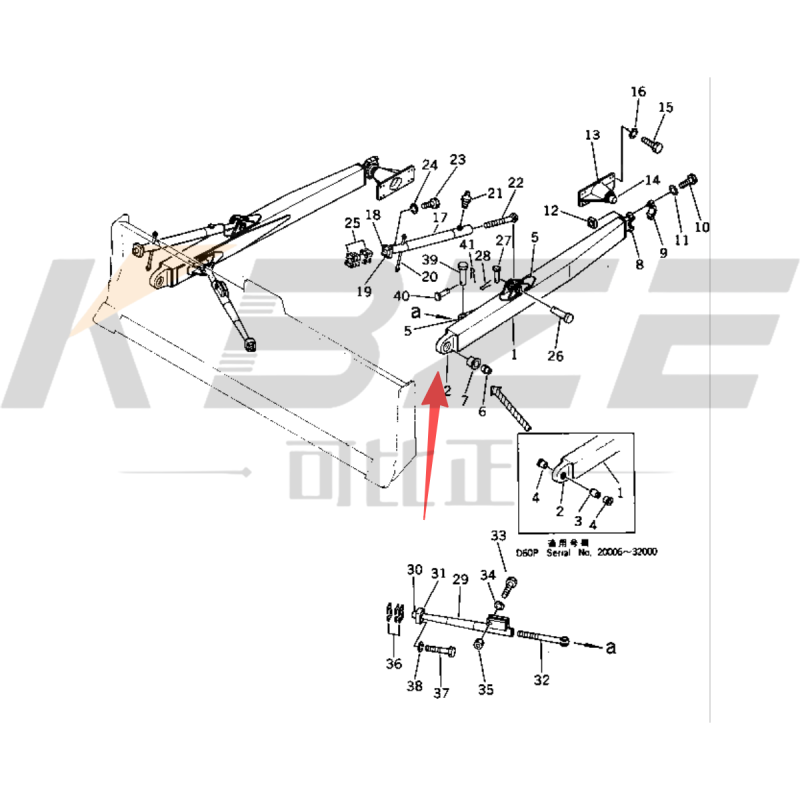 KBZE BRAND 140-70-00031 140-70-00032 PIVOT ASS'Y FITS FOR KOMATSU D60A D65A D75S BULLDOZER