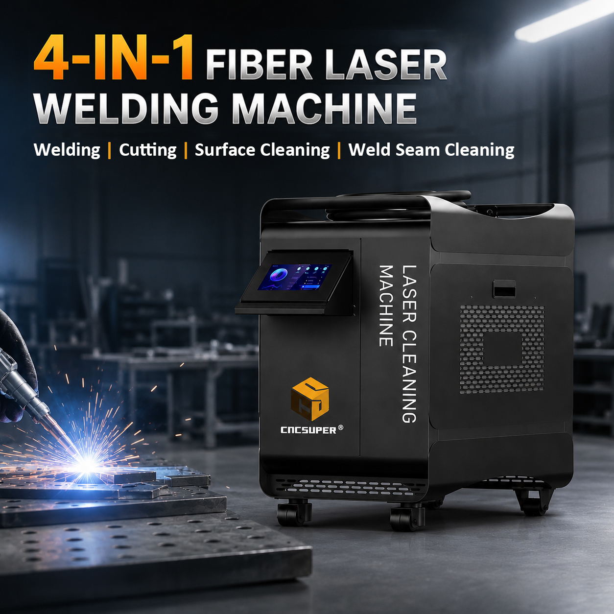 Water-Cooled 4-in-1 Handheld Fiber Laser Welding Machine