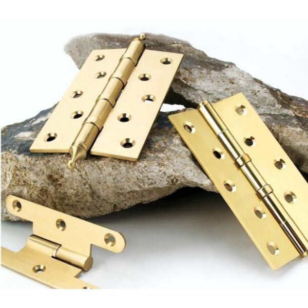 Pure Brass Flat Cabinet Door Hinges With Round Corner And Ball Bearing 3