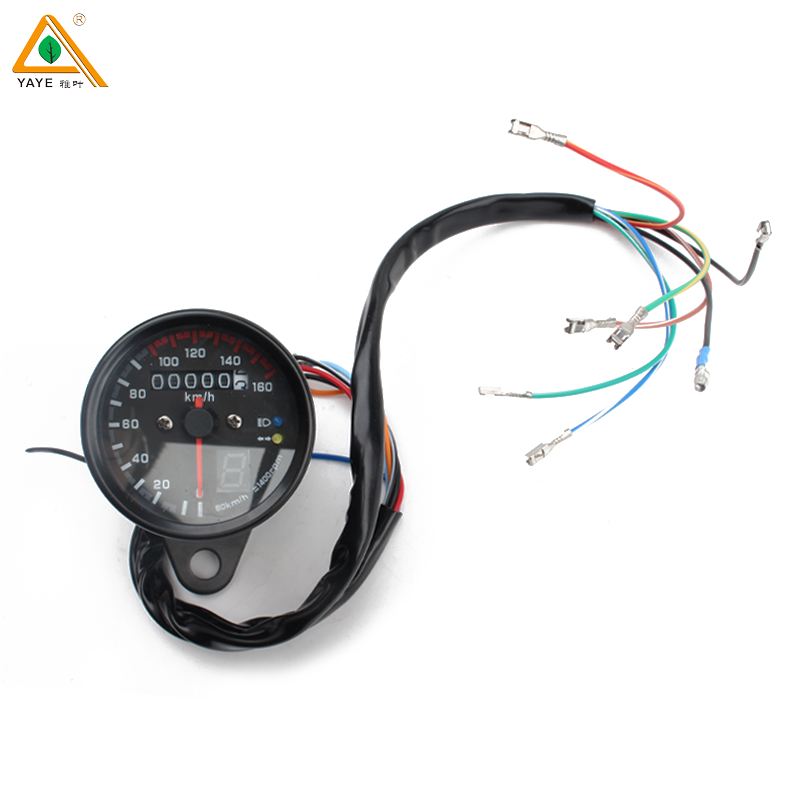 Hot Selling RTS Universal Motorcycle Dual Odometer Speedometer Gear Digital Display with LED Indicator