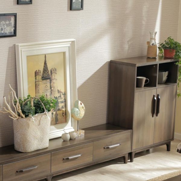 Modern Home Wood Family Room Storage Cabinets Living Room TV Stand