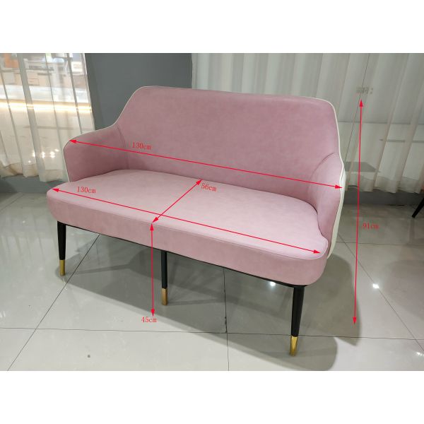 Polished 56cm 130cm Cloth Wrought Iron Settee