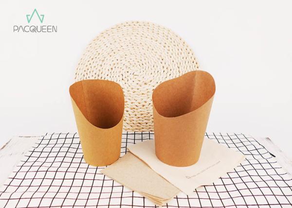 Grease Proof Paper Takeaway Food Containers Onion Rings / Chip Scoop Cups