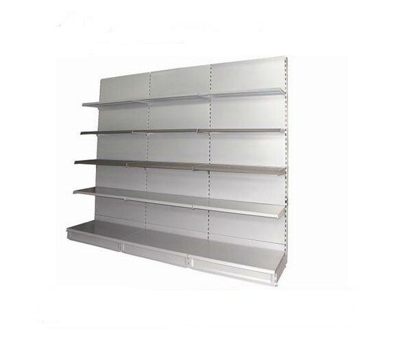 Powder Coating Wall Retail Gondola Shelving , Single Sided Metal Display Rack