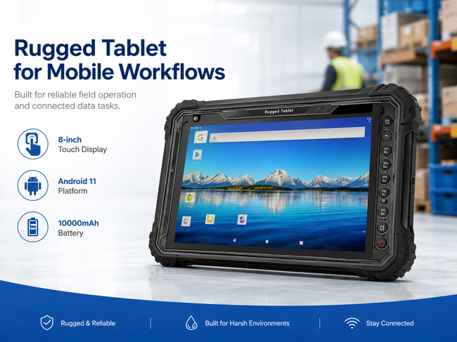 Outdoor Rugged Tablet 8 Inch with Bright Display for Field Inspection and Site Records