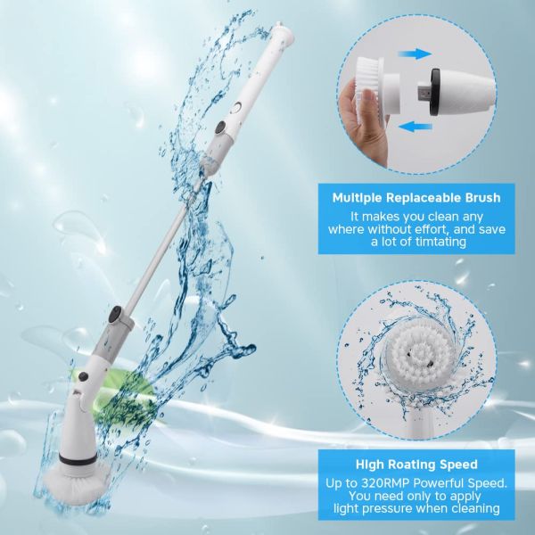 Скруббер закрутки ABS бесшнуровой электрический с 6 меняемыми головами щетки