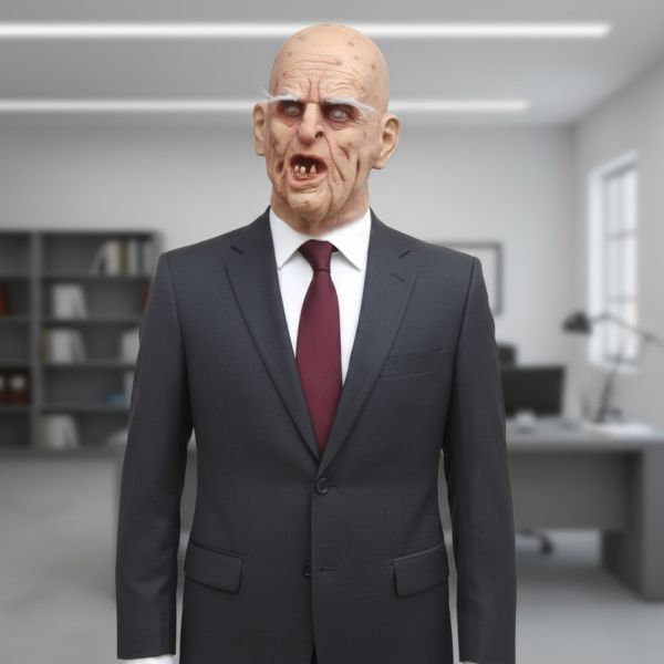 Hyper-Realistic Old Man Zombie Latex Mask - Premium Quality Latex Halloween Mask One Size Fits Most