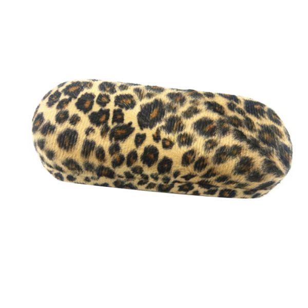 Hard Eyewear Case, Glasses Holder For Women, Girls, Teens- Faux Animal Fur, Jaguar