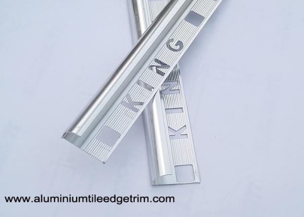 King Type Rounded Aluminium Tile Edge Trim Anodized Shiny Silver 2.5m Length