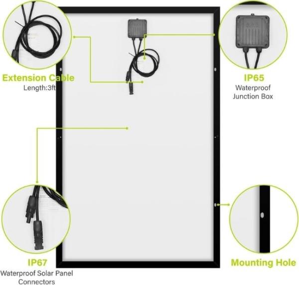 15V 250W Monocrystalline Rigid Solar Panels For Off Grid Lithium Battery System