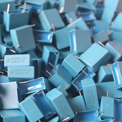 Polypropylene Radial Film Capacitor , Blue Low Voltage Dc Film Capacitor