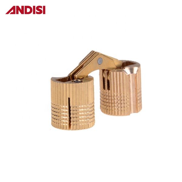 Modern Design Style High End Brass Concealed Cylinder Solid Brass Hinges for Wooden Box