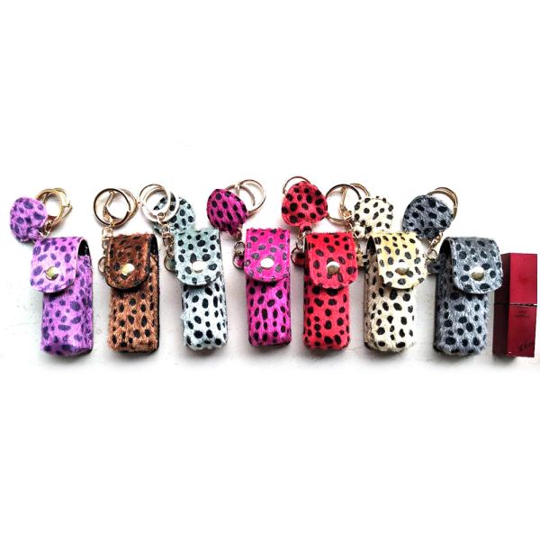 Lipstick Bag Personalized Leather Keychain