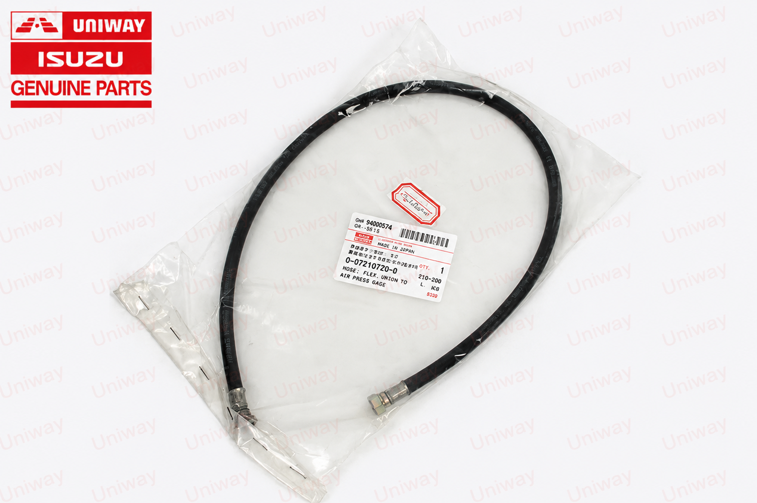 Genuine Isuzu Excavator Spare Parts Hose Flex Union To Air Press Gage 0072107200