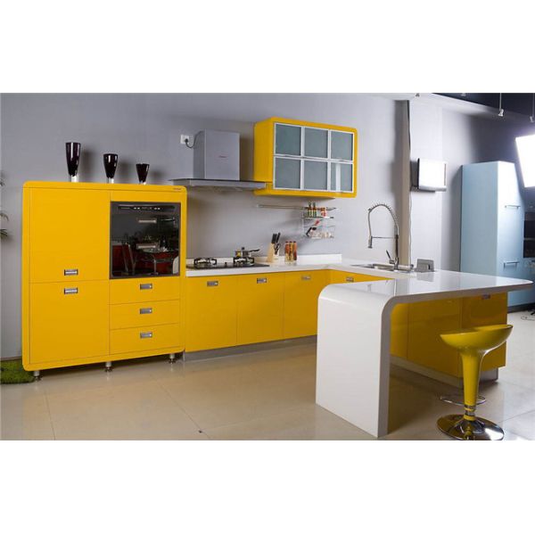 Custom Made Kitchen Cupboard Doors Panel PVC Film For Indoor Cabinet