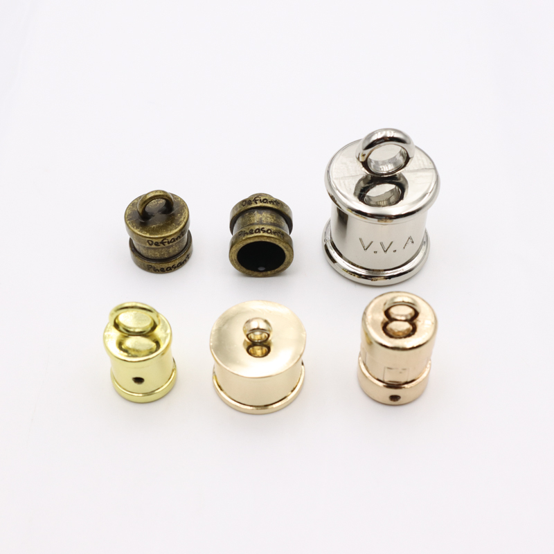 Round Rope End Stoppers Gold Plated Cord End Stoppers With Brand Logo