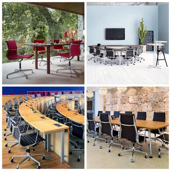 Swivel Tilt Low Back Charles Mesh Ribbed Office Chair Without Arms and Wheels