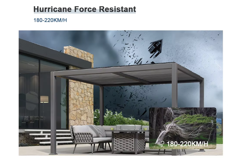 Luxury outdoor shutters awning Terrace awning waterproof electric