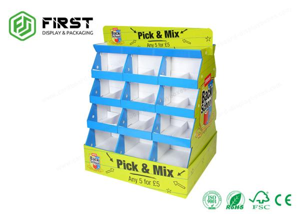 4C Offest Printing Customized Corrugated Stand Supermarket Cardboard Floor Display Stand