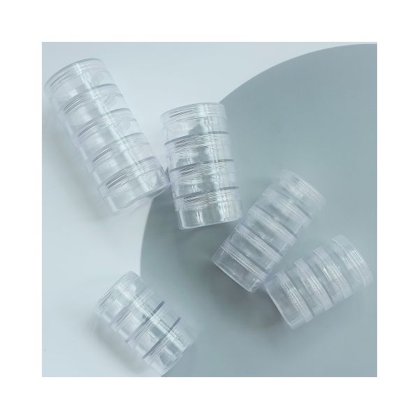 Слои Опциональные слои 5 мл 10 мл пластиковые кремовые банки в индивидуальных цветах и слоях для PS