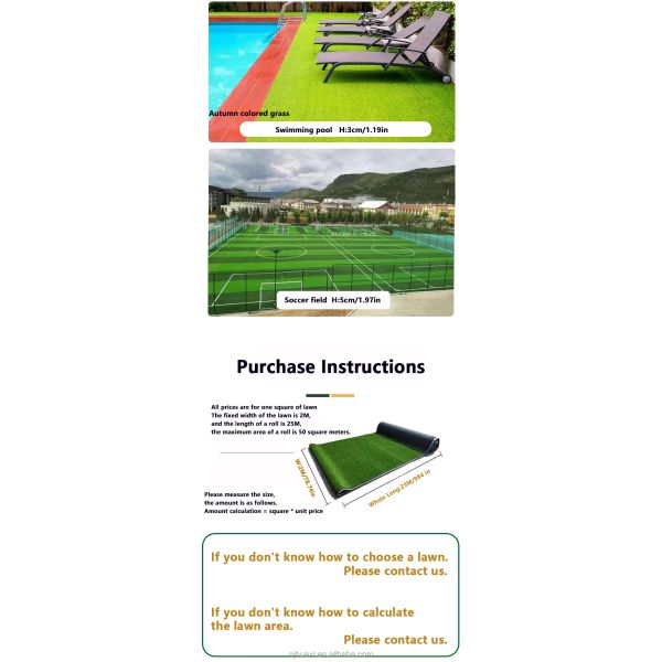 Outdoor Artificial Grass Rug Mat, Garden Natural Fake Grass Carpet Lawn