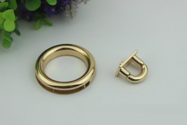Wholesale high quality lady bag lock light gold metal twist turn decorative lock for bags
