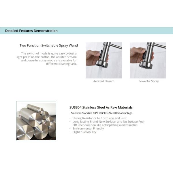 Умный вытяните вниз Spout весны кран кухни гибкого рукава подвергл DC4.5-6.5V действию