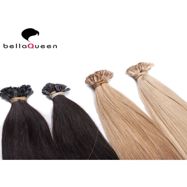 Prolongements naturels de cheveux de Vierge, prolongements de cheveux de bout de la kératine U