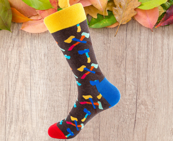 Custom Colorful Knitting Fashion Cotton Socks For Men / Happy Socks Dress Casual