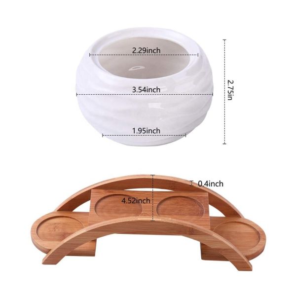 Indoor Plant Display Stand , 4 Tier Bamboo Wooden Flower Pot Holder