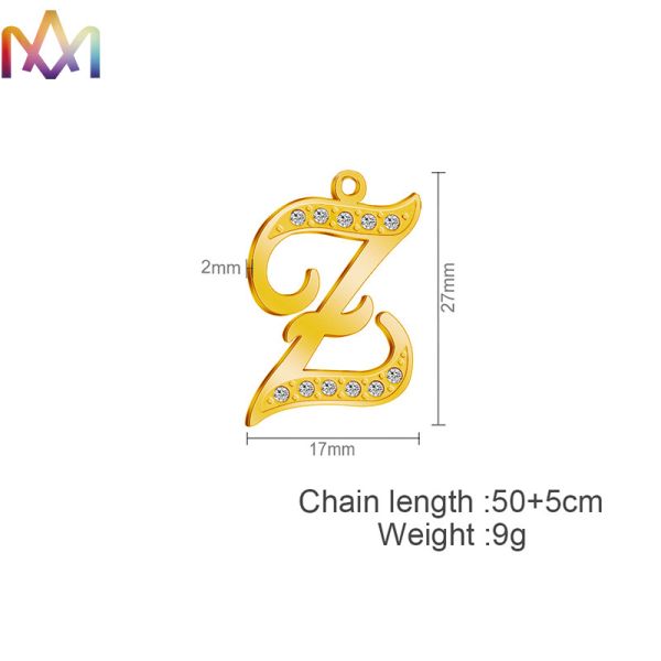 Diamond Studded Gothic 26 PCS Alphabet Letter Pendant