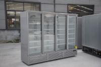 Refrigerador ereto da porta de vidro do supermercado quatro com o termostato de Danfoss Digital