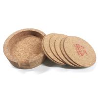 6 paquetes multiusos Cork Beverage Coasters Set FSC Crackproof con el tenedor