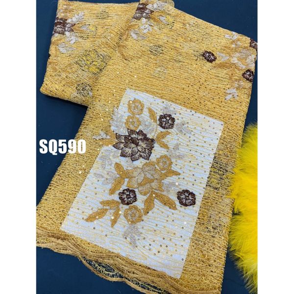 Hot sale Fancy Design New Double net Lace Fabric Sequin Tulle Glitter Sequin Fabric Mesh lace