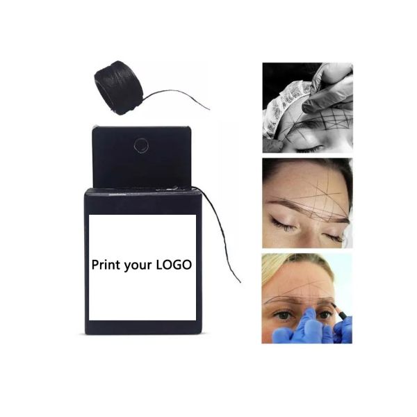 Черное чело Microblading строки хлопка Pre покрыло краской составлять карту линия строки