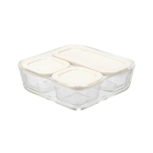 Glass Food Container with PE Lid Set