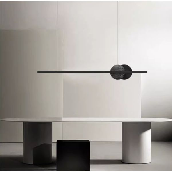 Restaurant chandelier one word long strip modern simple light luxury minimalist designer marble one word long strip lamp