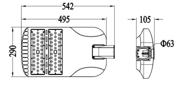 IP65 waterproof commercial LED Street Lighting , led roadway lighting 7200 lumens