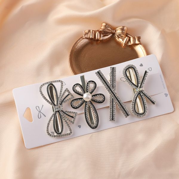 Diamond Hair Clips Pins Set Pearl Temperament Side Bangs Girl Hair Headdress HSTSW0045