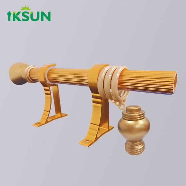 Manufacturer Luxury Window Accessories Decorative Metal Curtain Poles Pipe Window Aluminum Curtain Rod
