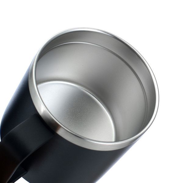 Taza de café de 12 oz con mango de doble pared de acero inoxidable aislada tumbler de bola baja que mantiene caliente y frío