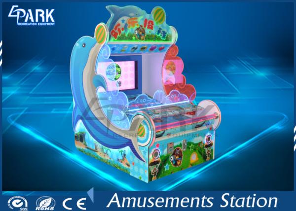 Kids Coin Pusher Redemption Game Machine Dolphin Shooting Ball Game Machine