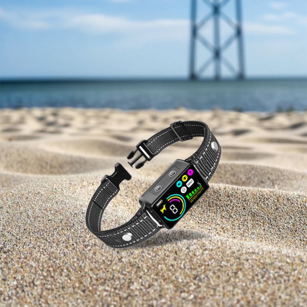 M Intelligent Rechargeable Eco-friendly Plastic Dog Training Collar LCD Color Screen Waterproof IP67 Long Battery Life Bark Stop