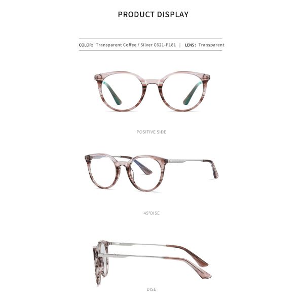 Слепимость компьютера игры ретро круглых стекел металла ацетата голубая светлая преграждая анти- УЛЬТРАФИОЛЕТОВАЯ